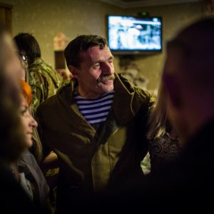 Igor Bezler also known as "Bes", a rebel field commander, 
dances in a circle at the wedding of his unit members in Gorlovka, 
Donetsk region, Ukrane