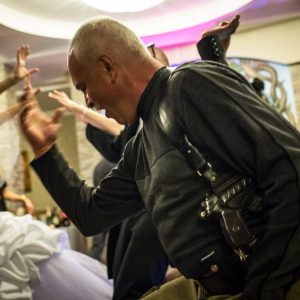 Igor Bezler unit members dance 
at the wedding of thier comrades in Gorlovka, 
Donetsk region, Ukrane