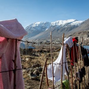 Russian border guards left Tajikistan much later, in 2005. The border is now controlled by the local law enforcement. People are drying laundry on the barbed wire.