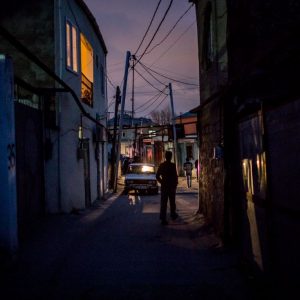 A street in the poor Alatava 2 district in the evening