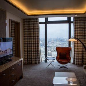 A showroom suite in the Flame Towers hotel