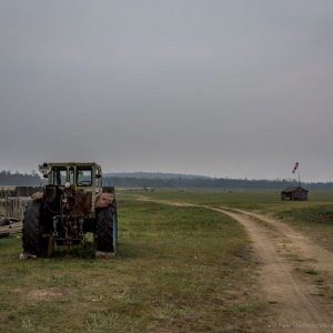 The dirt track leading out to the runway. Every winter Prokopyev brings in the airstrip markers and any other equipment that could be stolen.